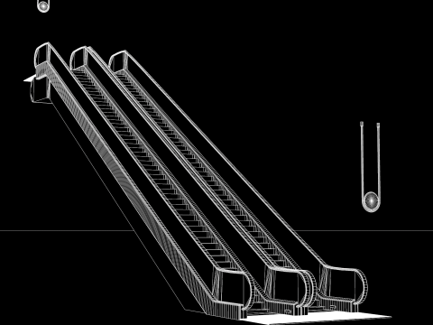 Escalator Goes Up and Down 3D Model