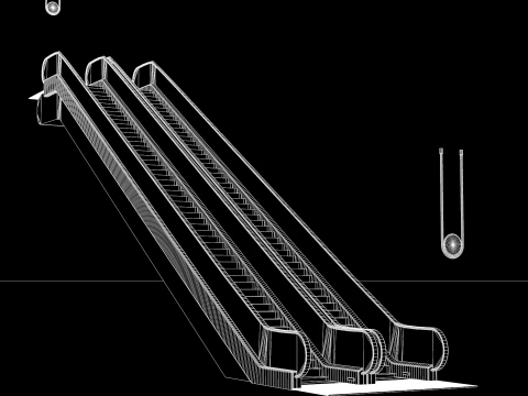 Escalator Goes Up and Down 3D Model