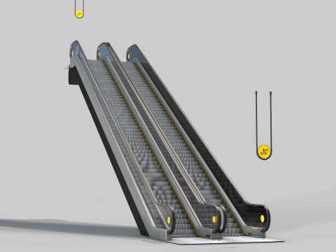 Escalator Goes Up and Down 3D Model
