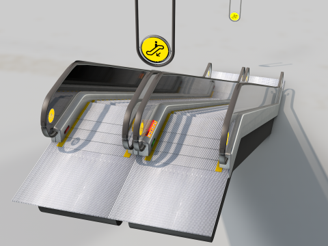 Escalator Goes Up and Down 3D Model