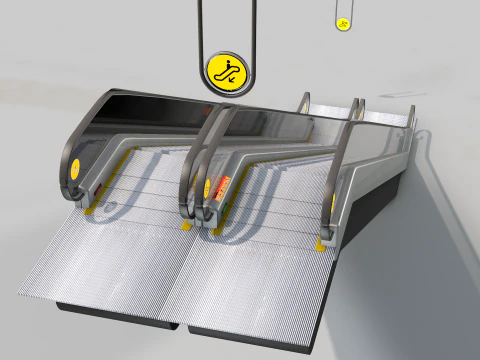 Escalator Goes Up and Down 3D Model