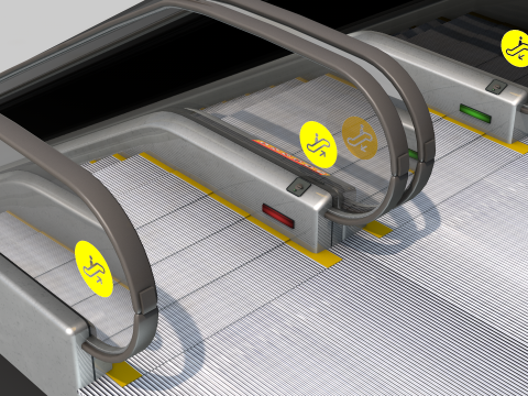 Escalator Goes Up and Down 3D Model