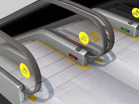 Escalator Goes Up and Down 3D Model