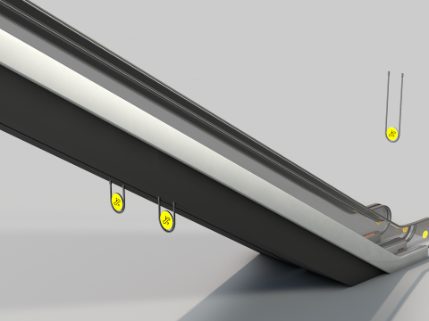 Escalator Goes Up and Down 3D Model