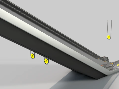 Escalator Goes Up and Down 3D Model