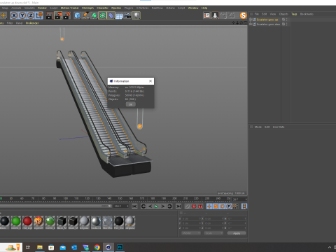 Escalator Goes Up and Down 3D Model