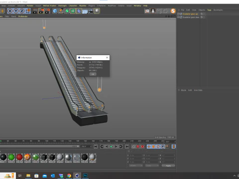 Escalator Goes Up and Down 3D Model