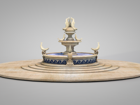 Fish Fountain - Roman Island 3D मॉडल