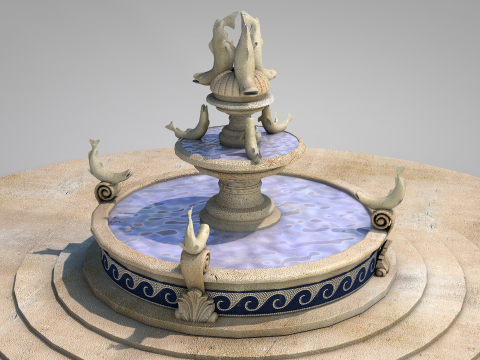 Fish Fountain - Roman Island 3D मॉडल