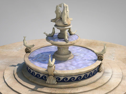 Fish Fountain - Roman Island 3D Model