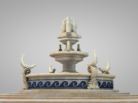 Fish Fountain - Roman Island 3D मॉडल