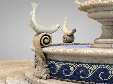 Fish Fountain - Roman Island 3D Model