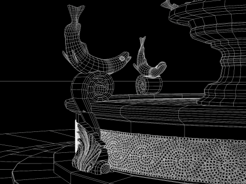 Fish Fountain - Roman Island 3D मॉडल