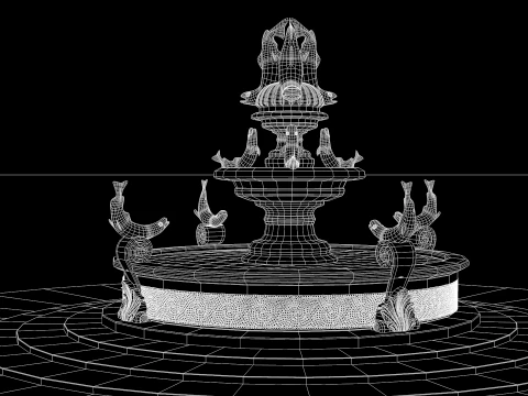 Fish Fountain - Roman Island 3D Model