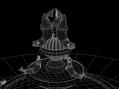 Fish Fountain - Roman Island 3D Model
