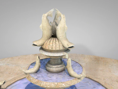 Fish Fountain - Roman Island 3D Model