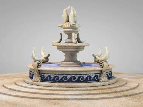 Fish Fountain - Roman Island 3D मॉडल