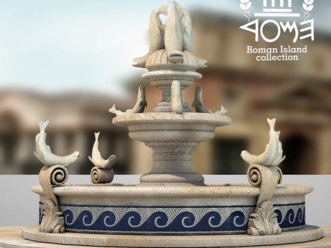Fish Fountain - Roman Island 3D Model