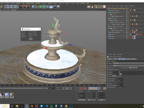 Fish Fountain - Roman Island 3D मॉडल