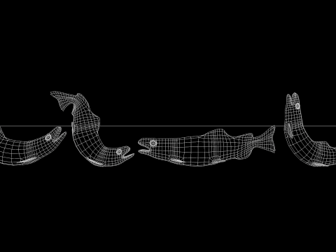 Bronze Fish Statues 3D Model