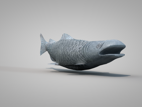 Bronze Fish Statues 3D Model