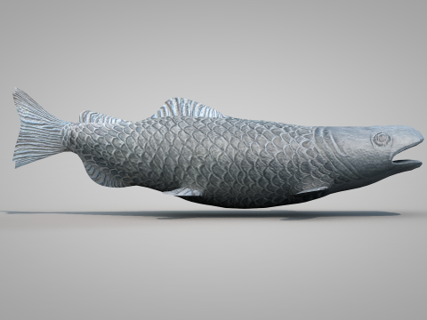 Bronze Fish Statues 3D Model