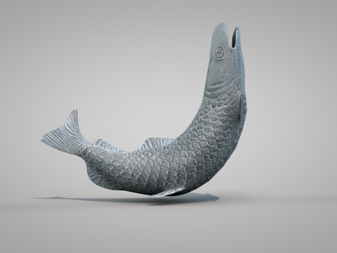 Bronze Fish Statues 3D Model