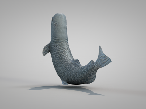 Bronze Fish Statues 3D Model