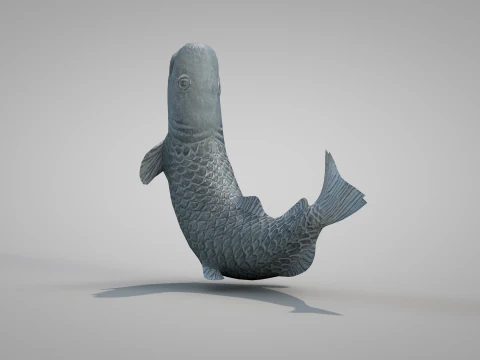 Bronze Fish Statues 3D Model