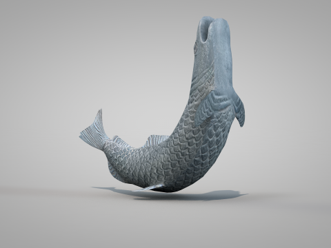 Bronze Fish Statues 3D Model