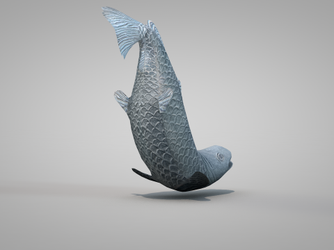 Bronze Fish Statues 3D Model