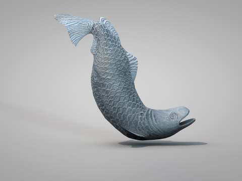 Bronze Fish Statues 3D Model