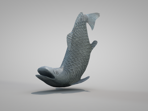 Bronze Fish Statues 3D Model