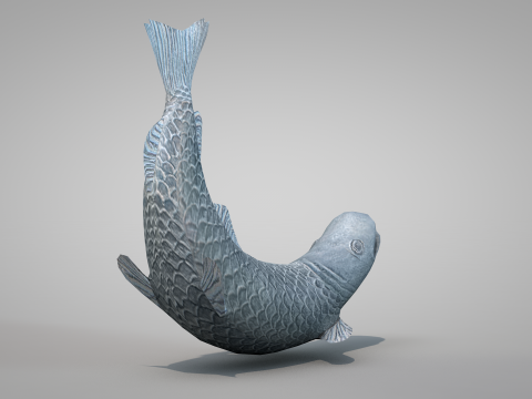 Bronze Fish Statues 3D Model