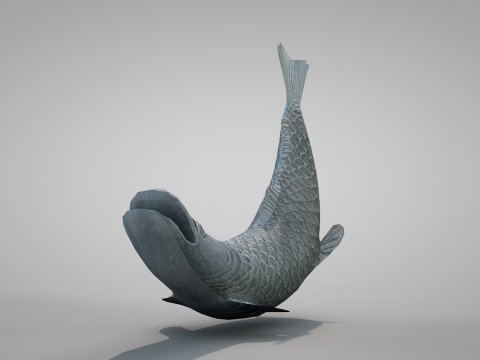 Bronze Fish Statues 3D Model