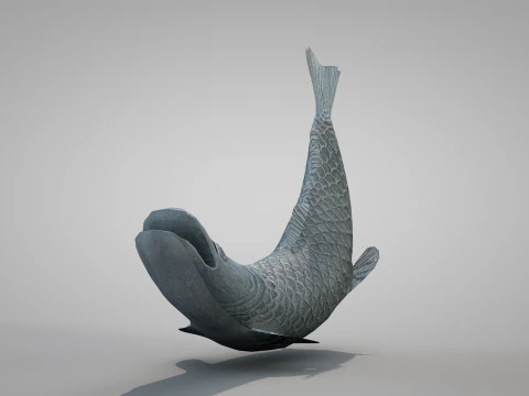 Bronze Fish Statues 3D Model