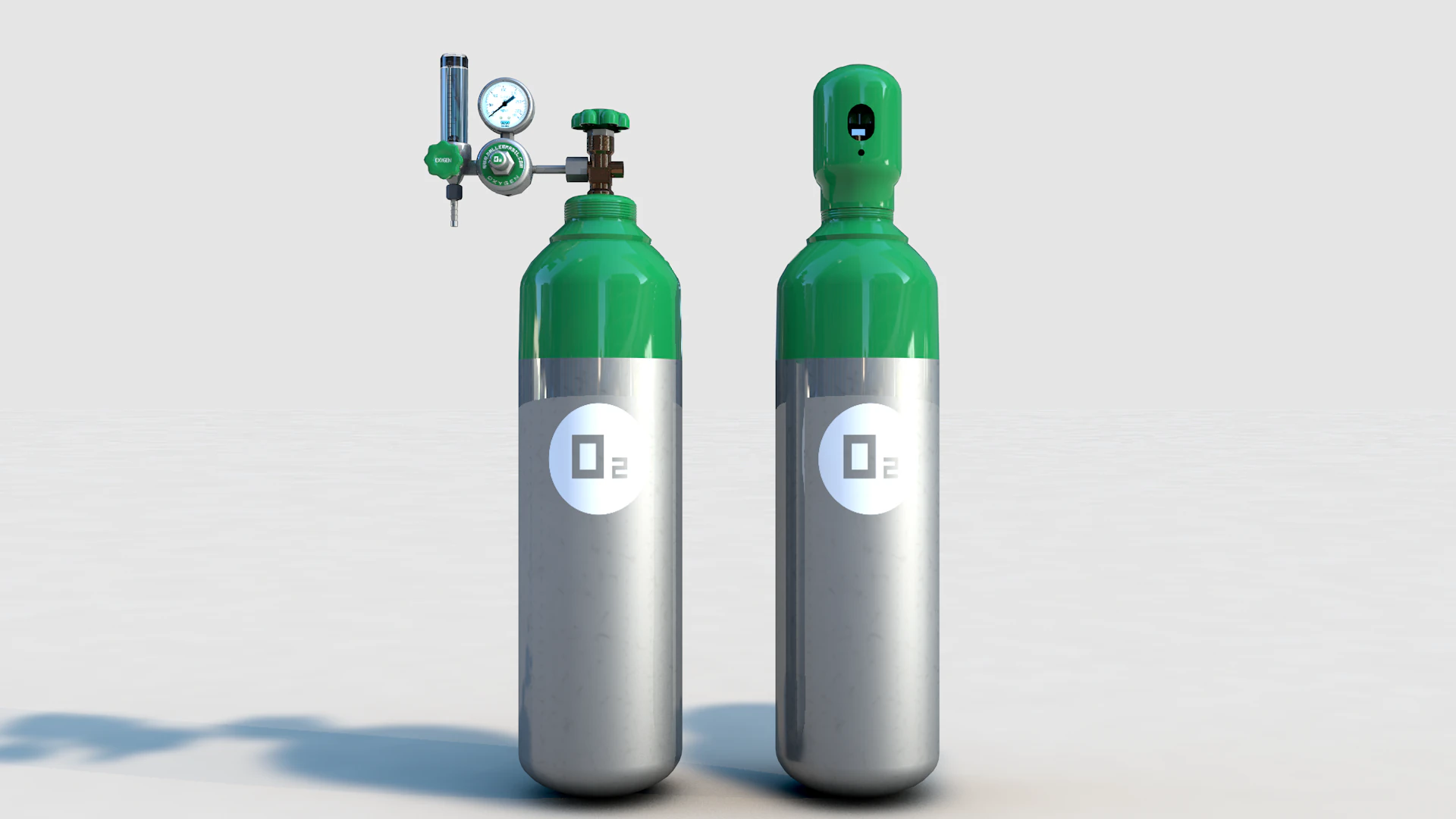 Oxygen Tank O2 3D Model .c4d .max .obj .3ds .fbx .stl .blend 