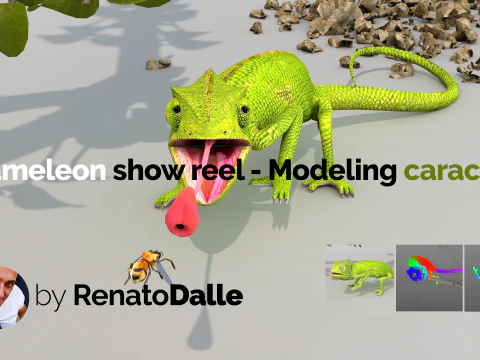 Camale&atilde;o Um Modelo 3D