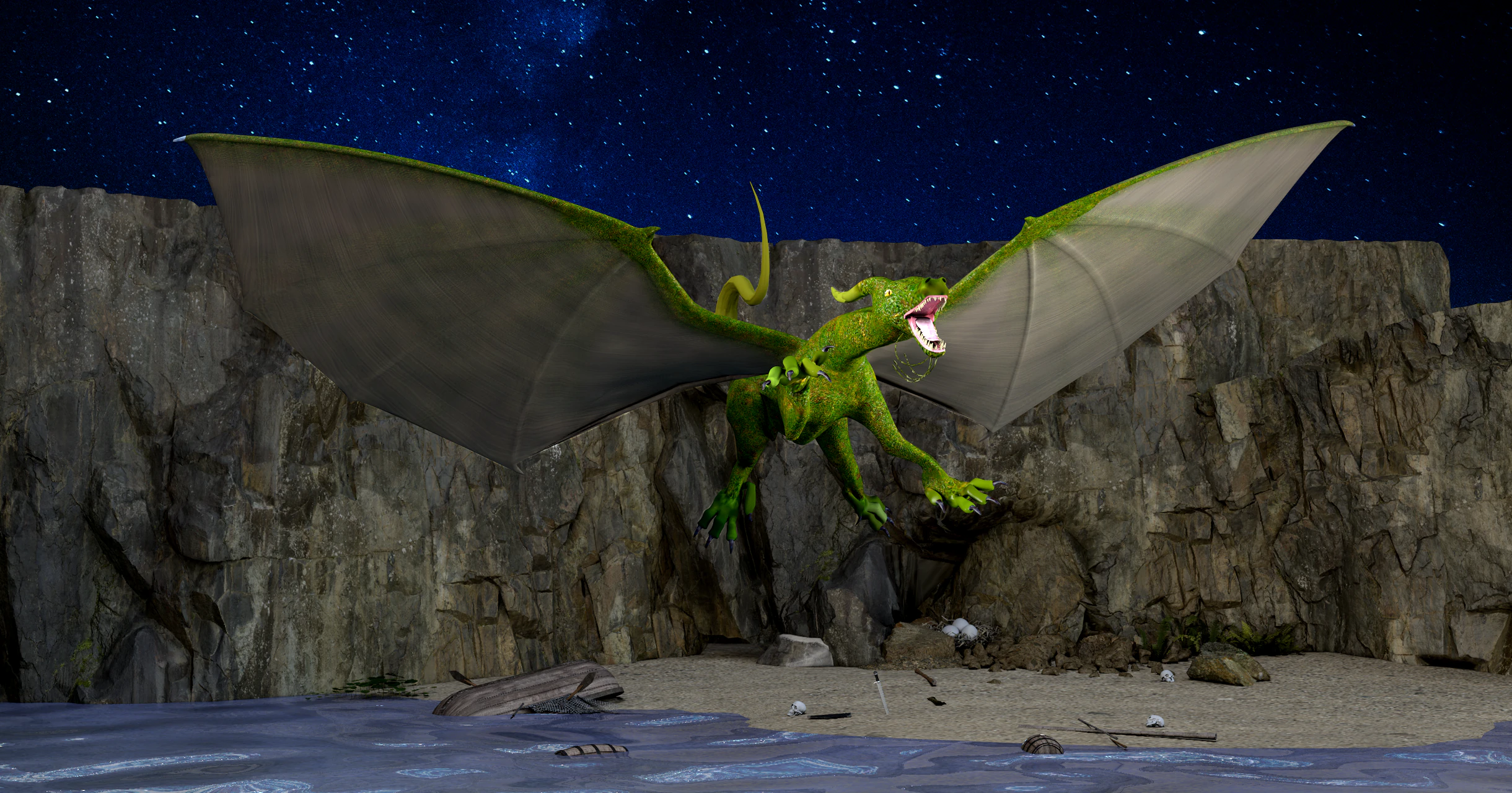 Dragon Spirit 3D Model .c4d .max .obj .3ds .fbx .stl .blend 