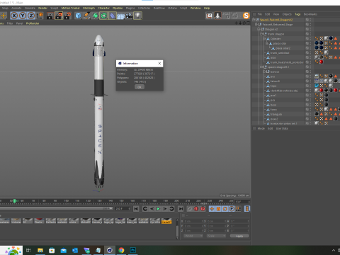 Foguete SpaceX Falcon9 3Dモデル