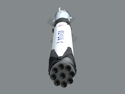 Foguete SpaceX Falcon9 3Dモデル