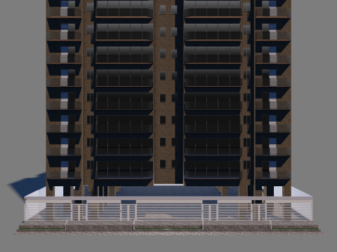 Residential Building Dalle 0 025 3D-Modell