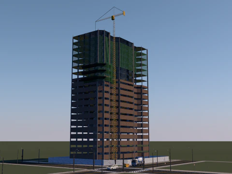 Building Under Construction 3D Model