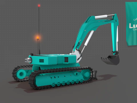 Drone Lunar Excavator 3D Model