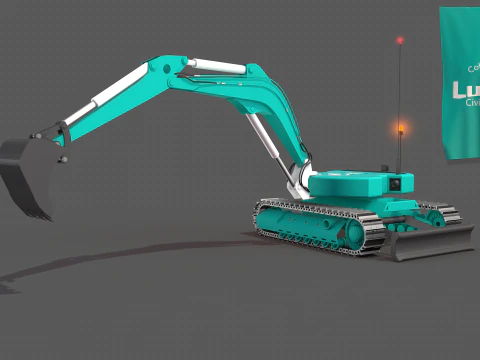 Drone Lunar Excavator 3D Model