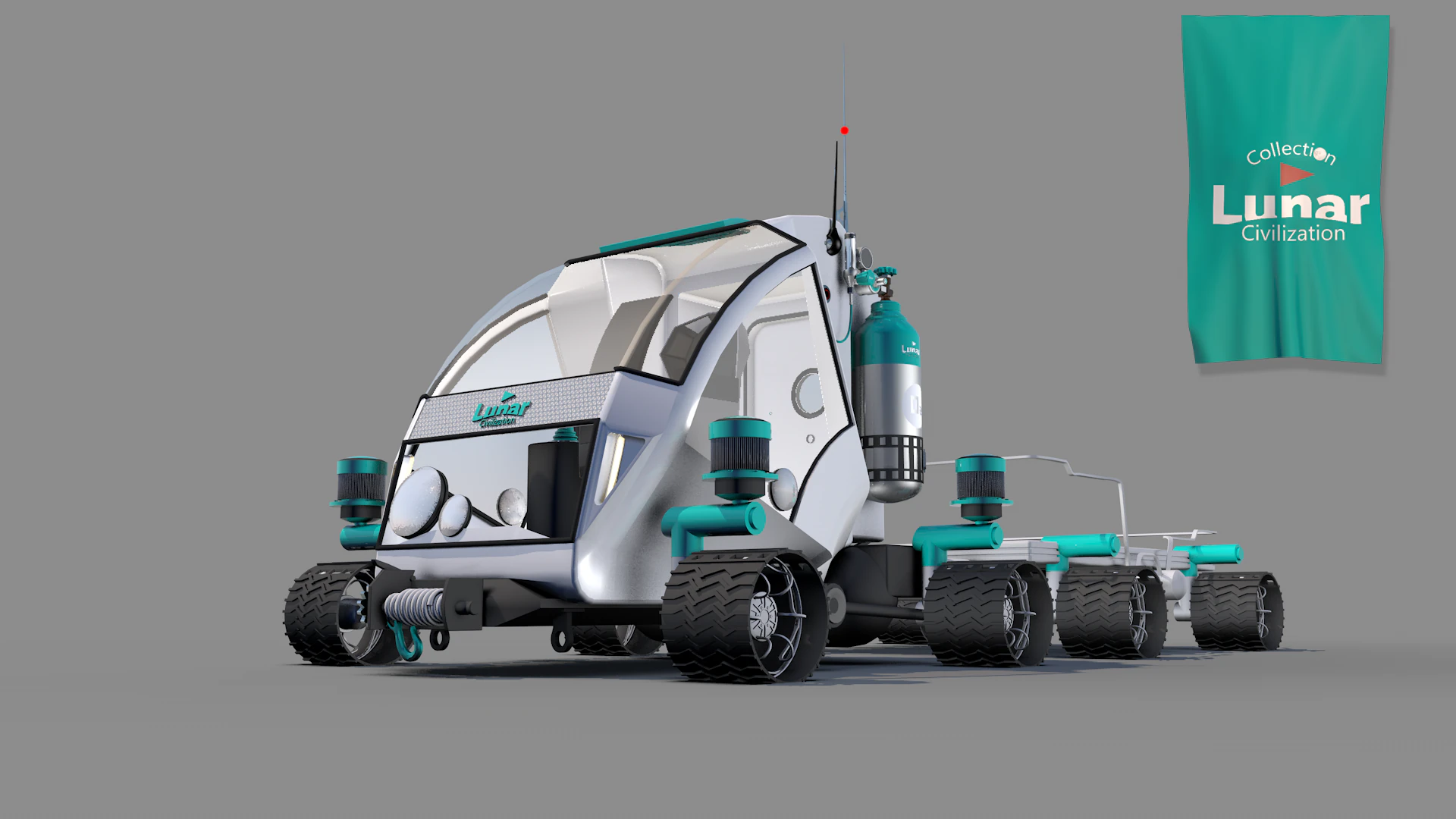 Lunar Car Service 3D Model .c4d .max .obj .3ds .fbx .stl .blend 