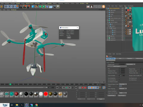 Lunar Drone Brutus 3D Model