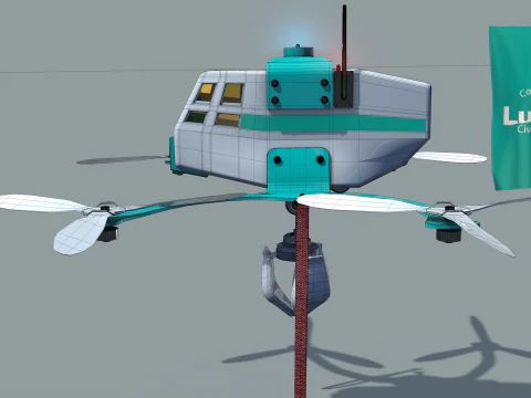 Lunar Drone Brutus 3D Model