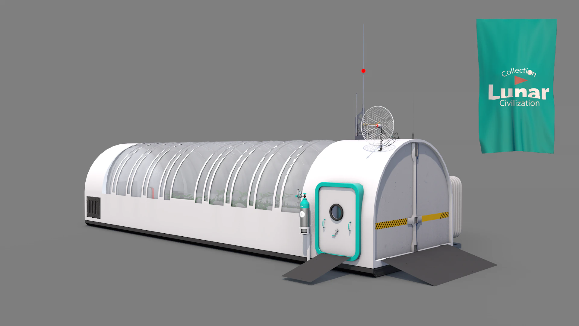 Lunar Laboratory Greemhouse 3D Model .c4d .max .obj .3ds .fbx .stl .blend