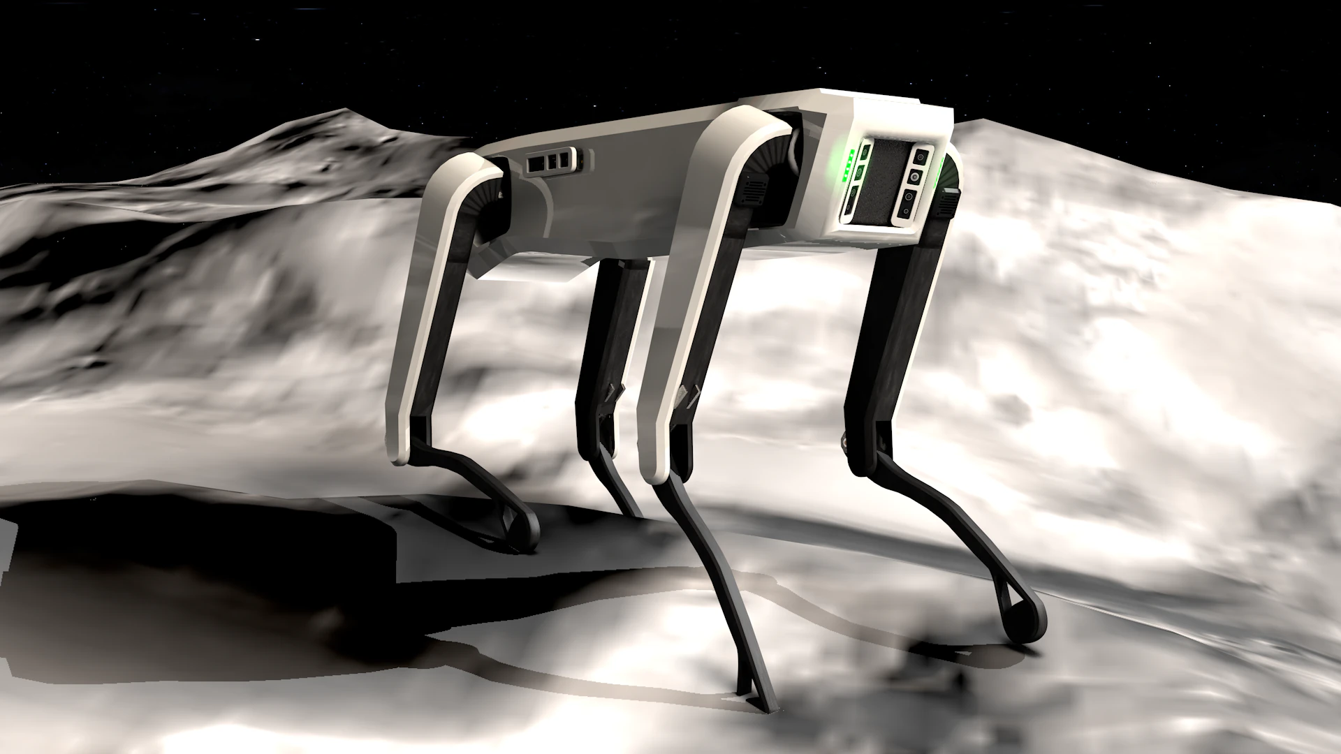 Lunar Robot Dog 3D Model .c4d .max .obj .3ds .fbx .stl .blend